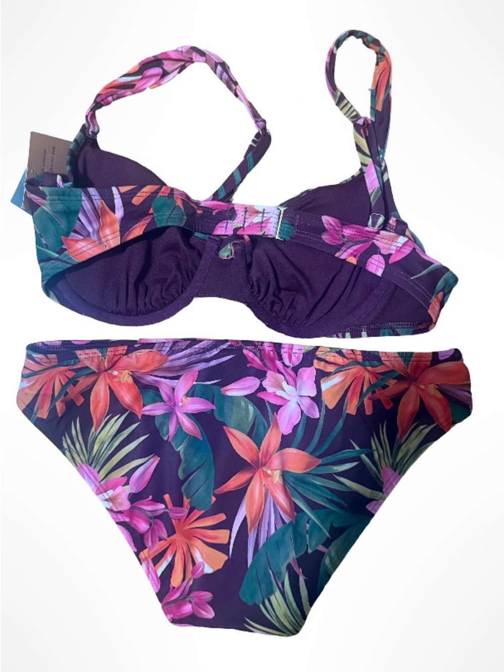 Shade & Shore Purple Tropical Floral Bikini Set - Picture 4 of 7